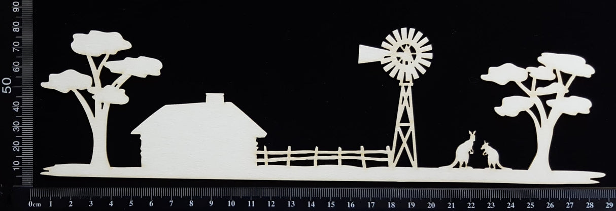 Australian Outback Border - A - Large - White Chipboard