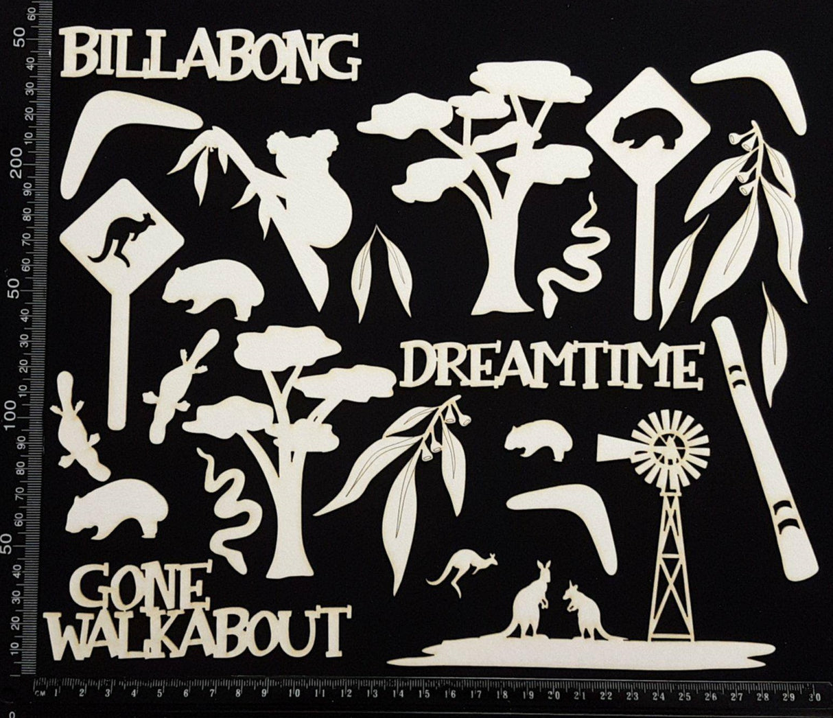 Australian Elements - Set A - White Chipboard