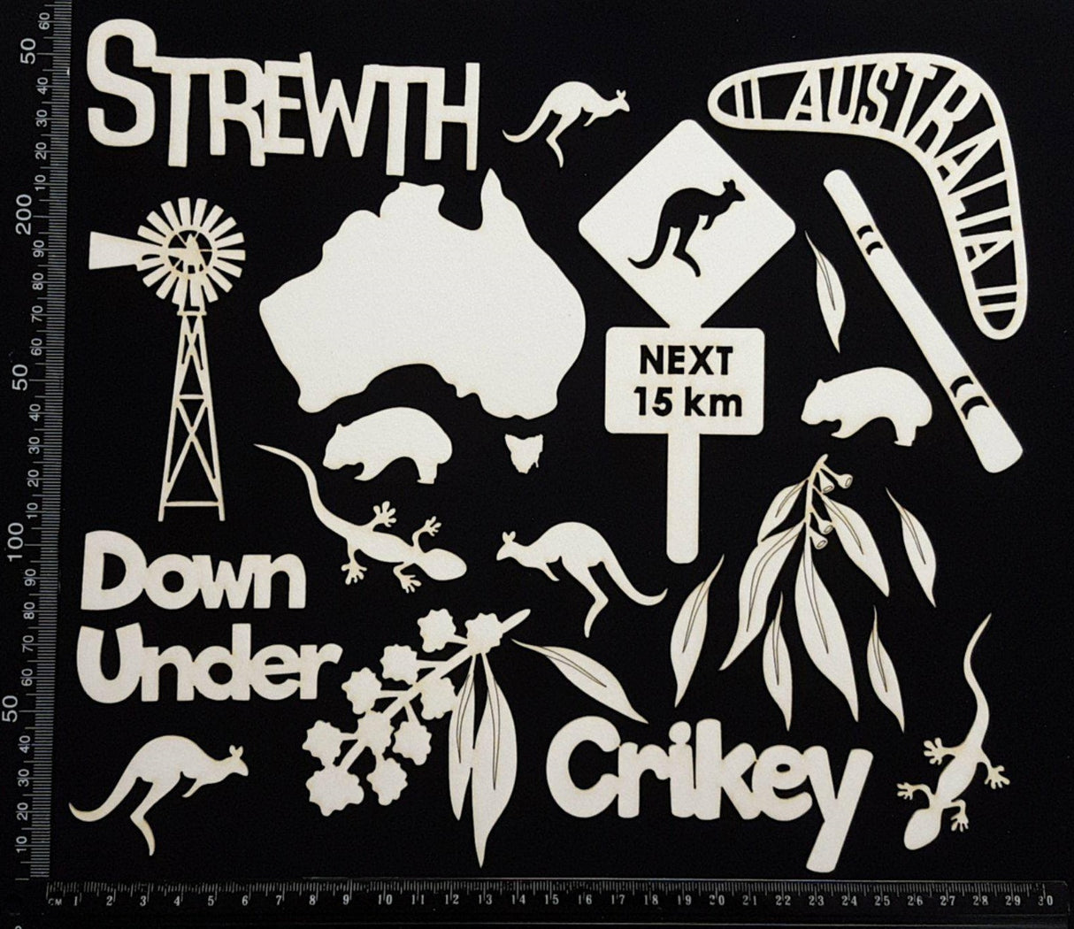 Australian Elements - Set B - White Chipboard