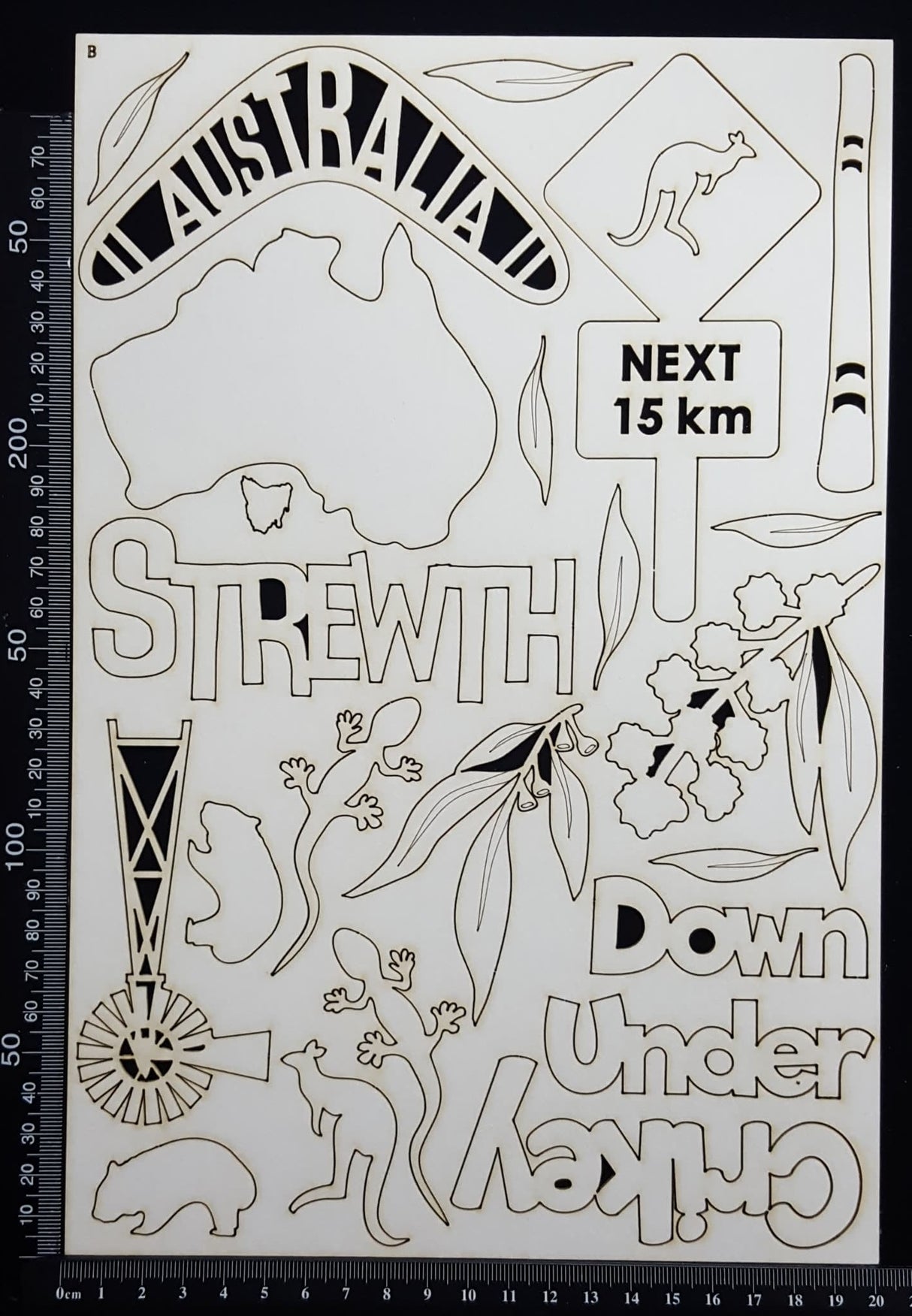 Australian Elements - Set B - White Chipboard