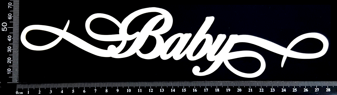 Baby Border - A - Large - White Chipboard