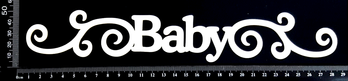 Baby Border - C - Large - White Chipboard