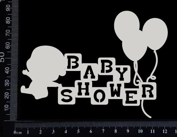 Baby Shower - B - White Chipboard