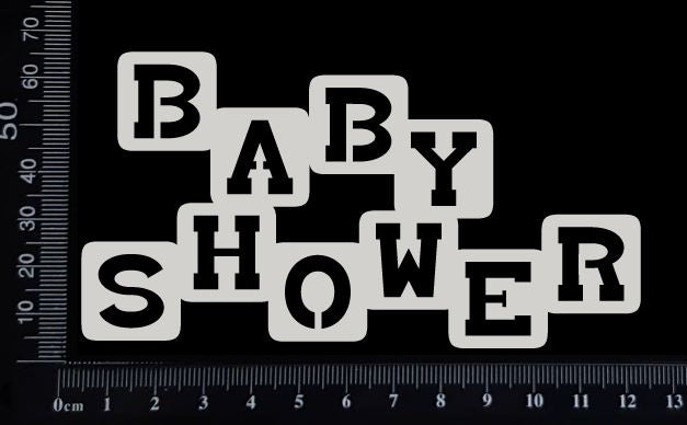 Baby Shower - E - White Chipboard