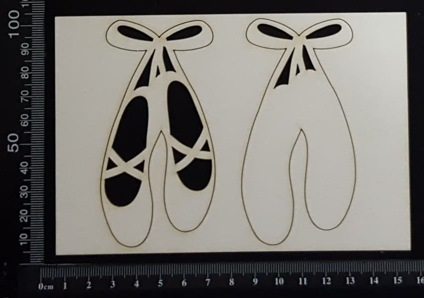 Ballet Slippers - A - Small - Layering Set - White Chipboard