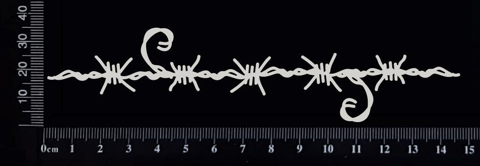 Barbed Wire Border - E - Small - White Chipboard