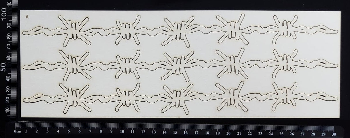 Barbed Wire Border Set - A - Large - White Chipboard