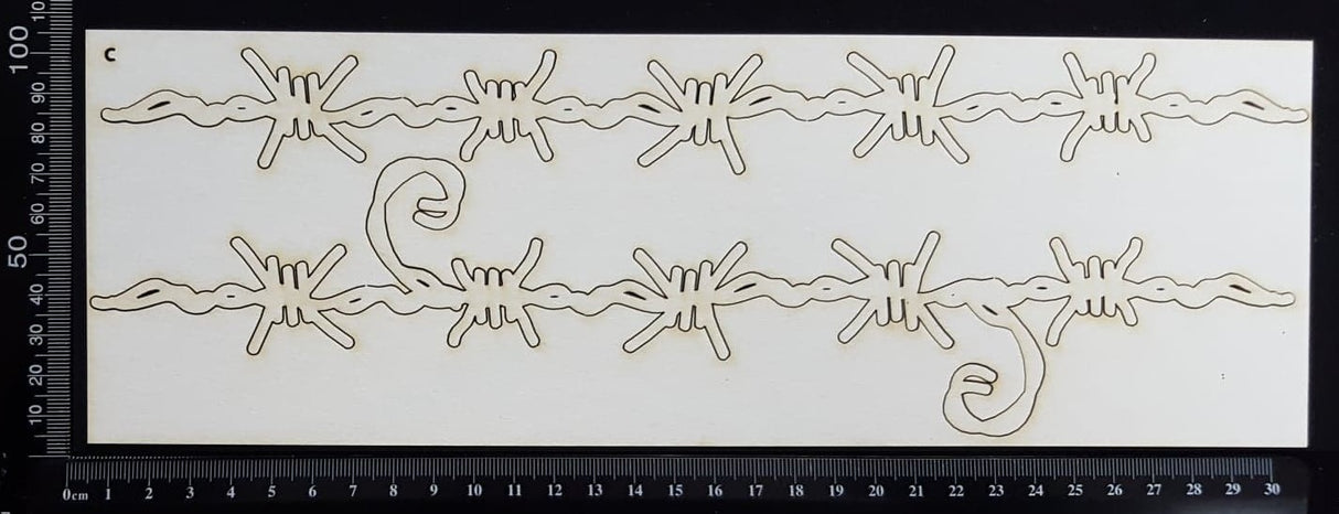 Barbed Wire Border Set - C - Large - White Chipboard