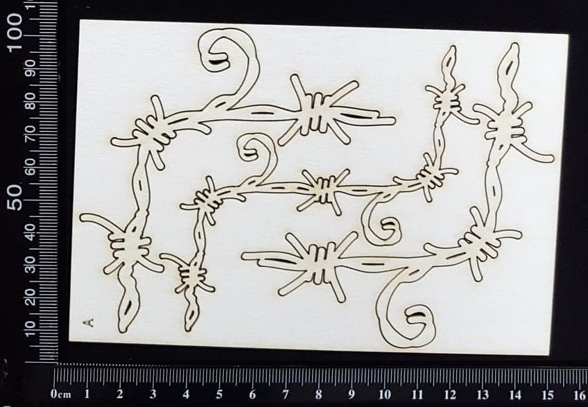 Barbed Wire Corners - A - White Chipboard