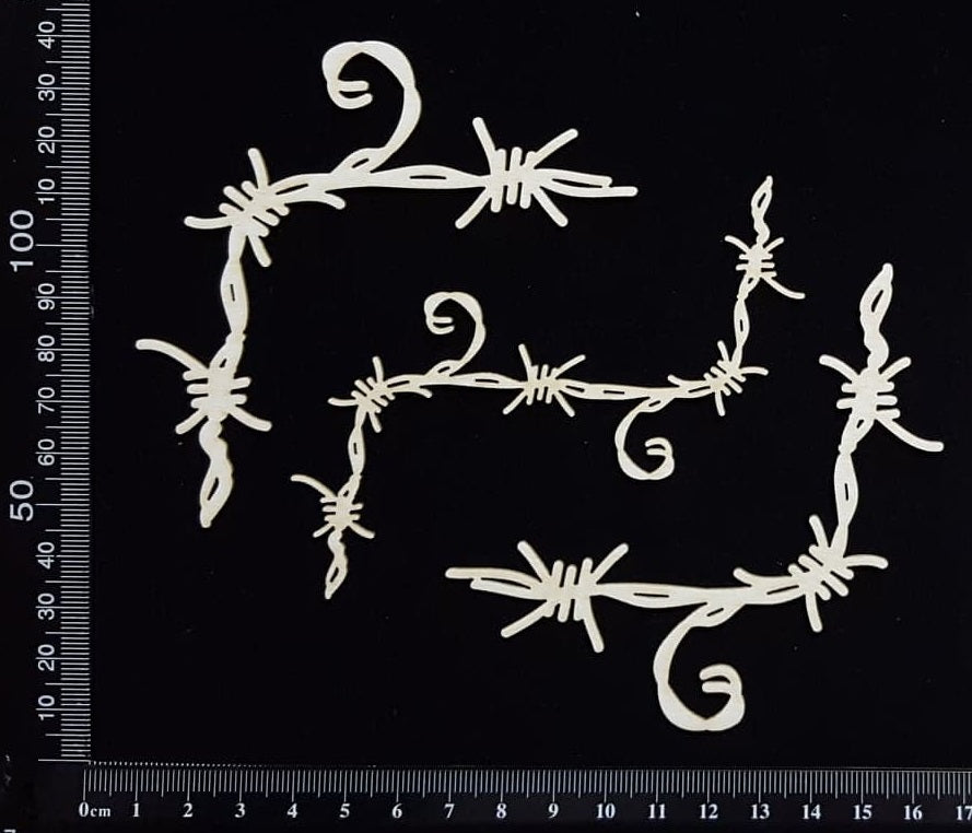Barbed Wire Corners - A - White Chipboard
