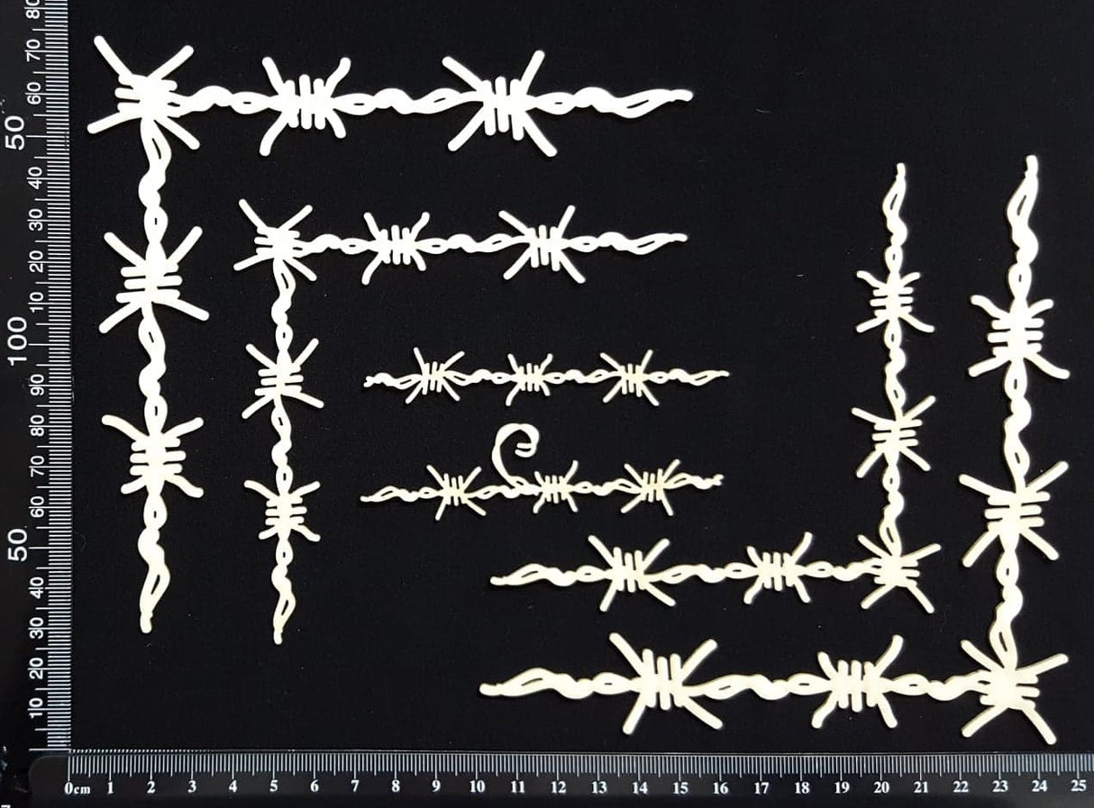Barbed Wire Corners - B - White Chipboard