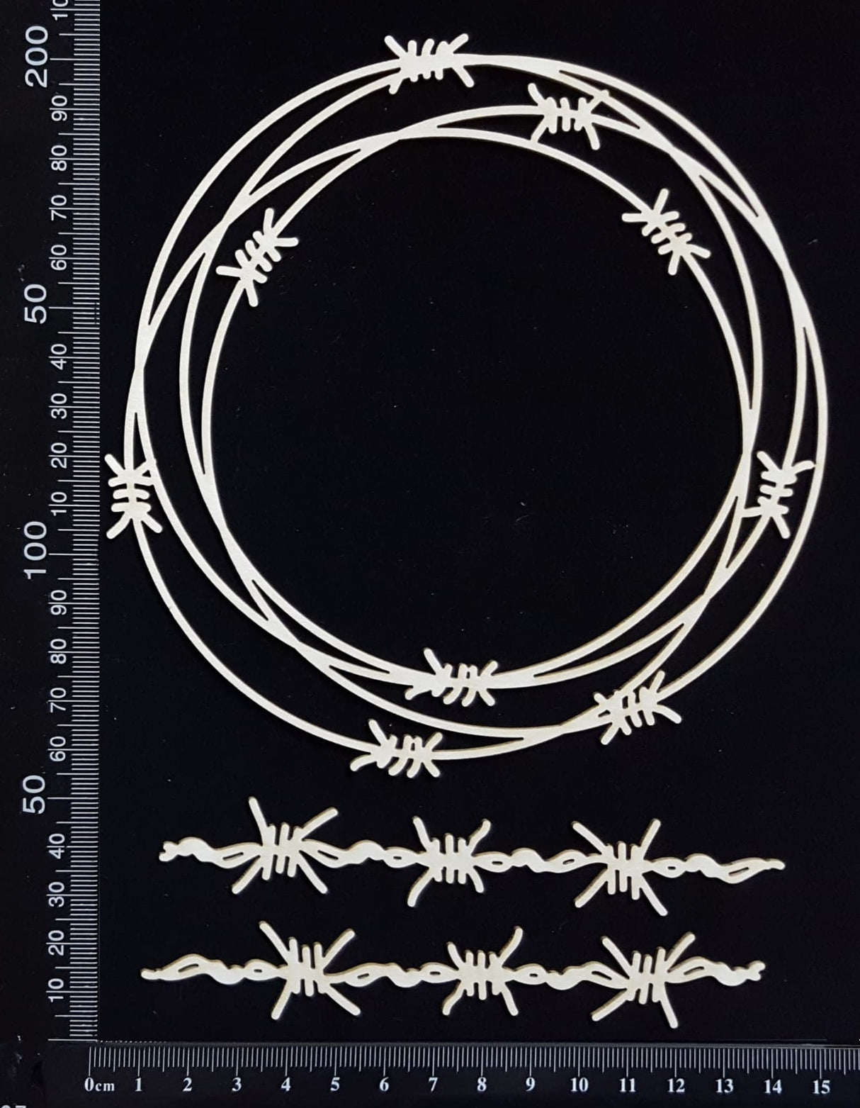 Barbed Wire Frame Set - B - White Chipboard