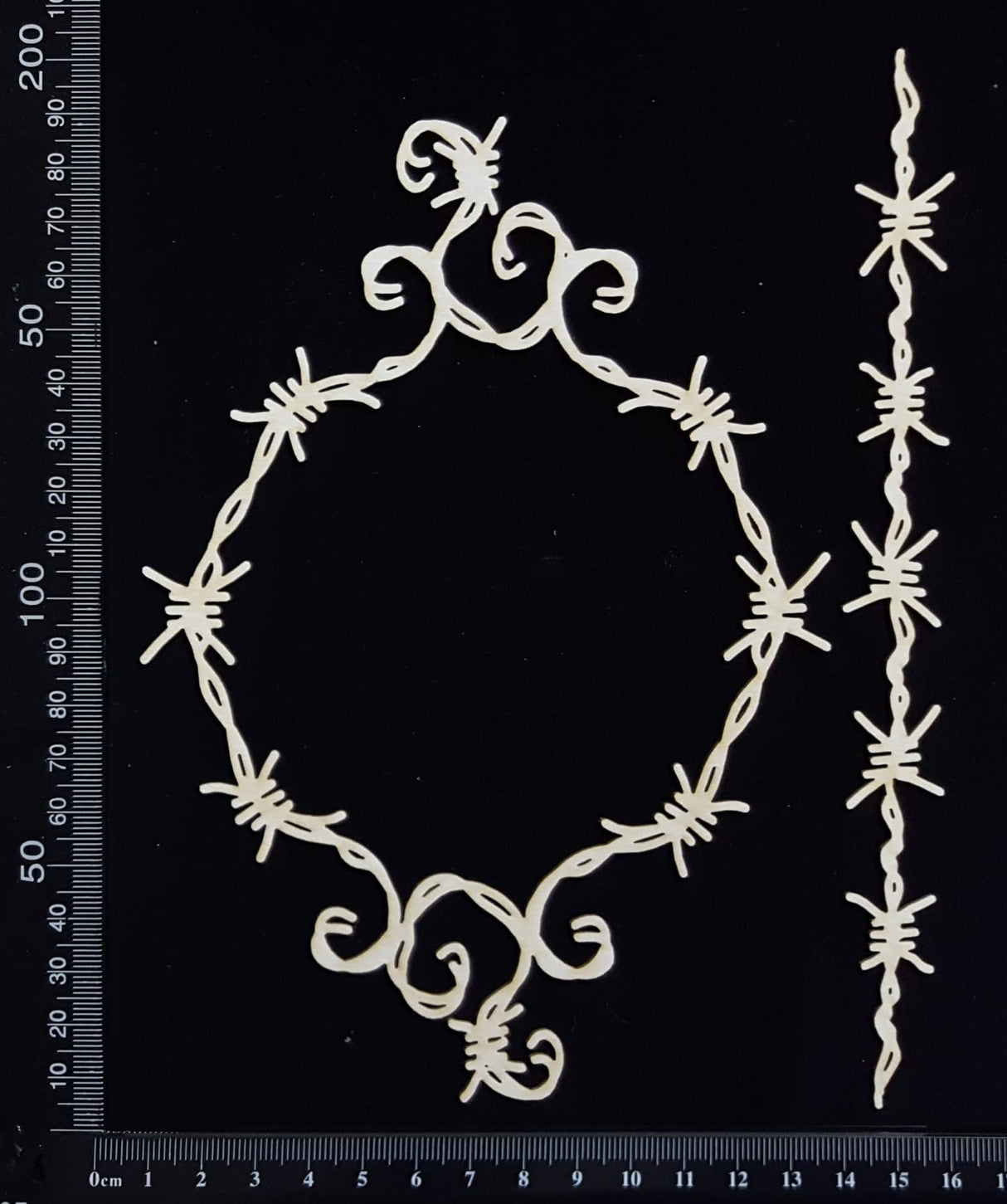 Barbed Wire Frame Set - D - White Chipboard