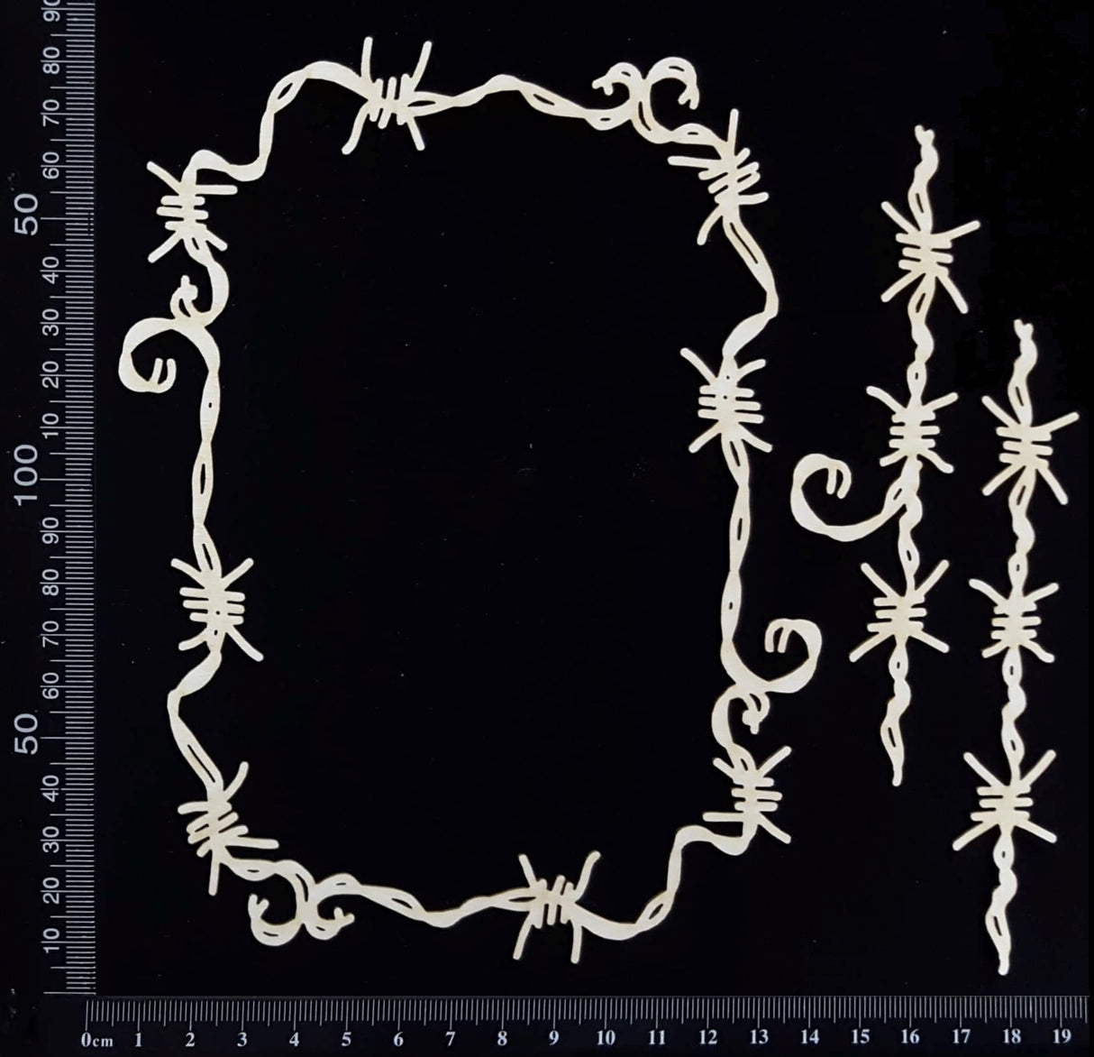 Barbed Wire Frame Set - E - White Chipboard