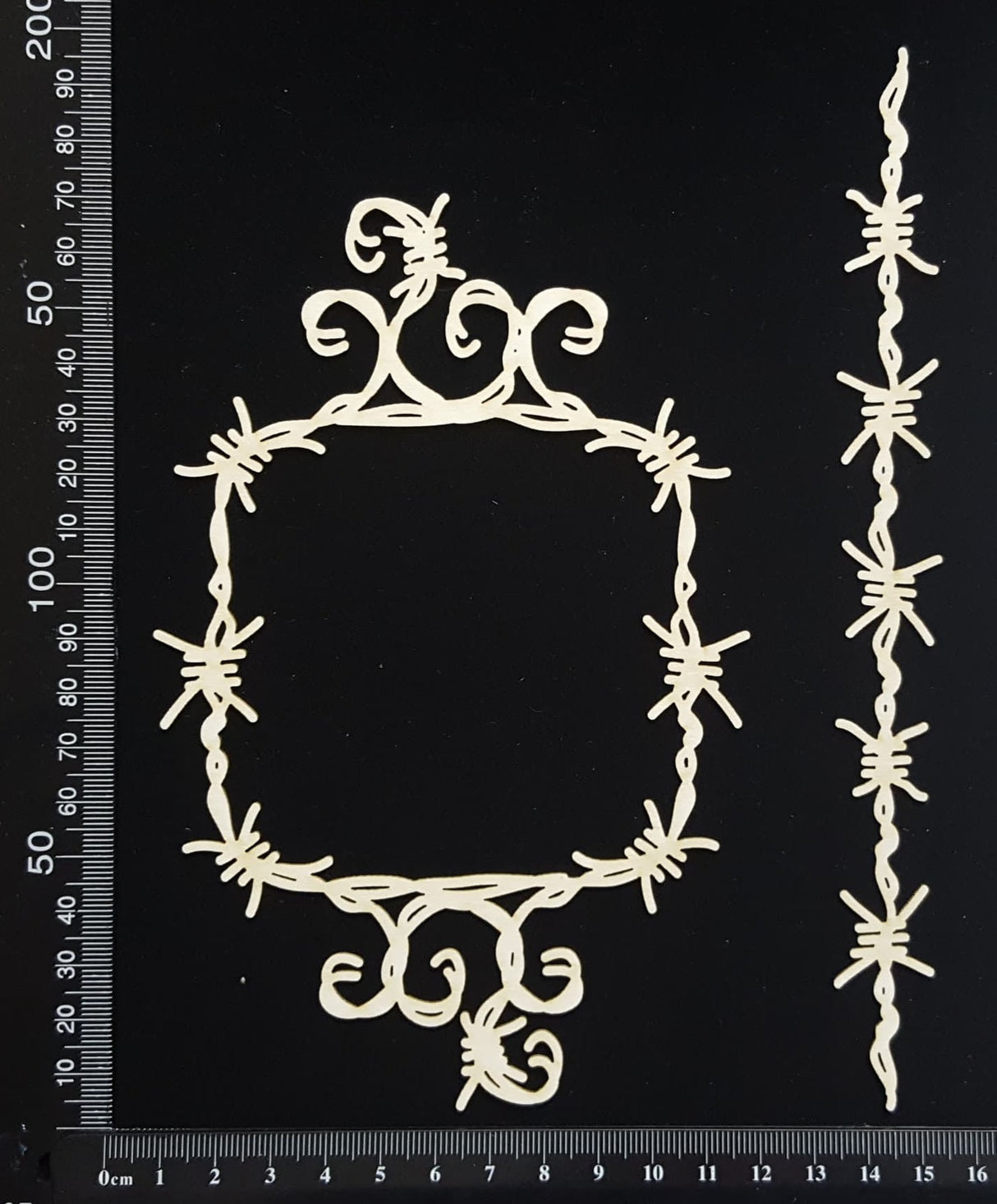 Barbed Wire Frame Set - I - White Chipboard