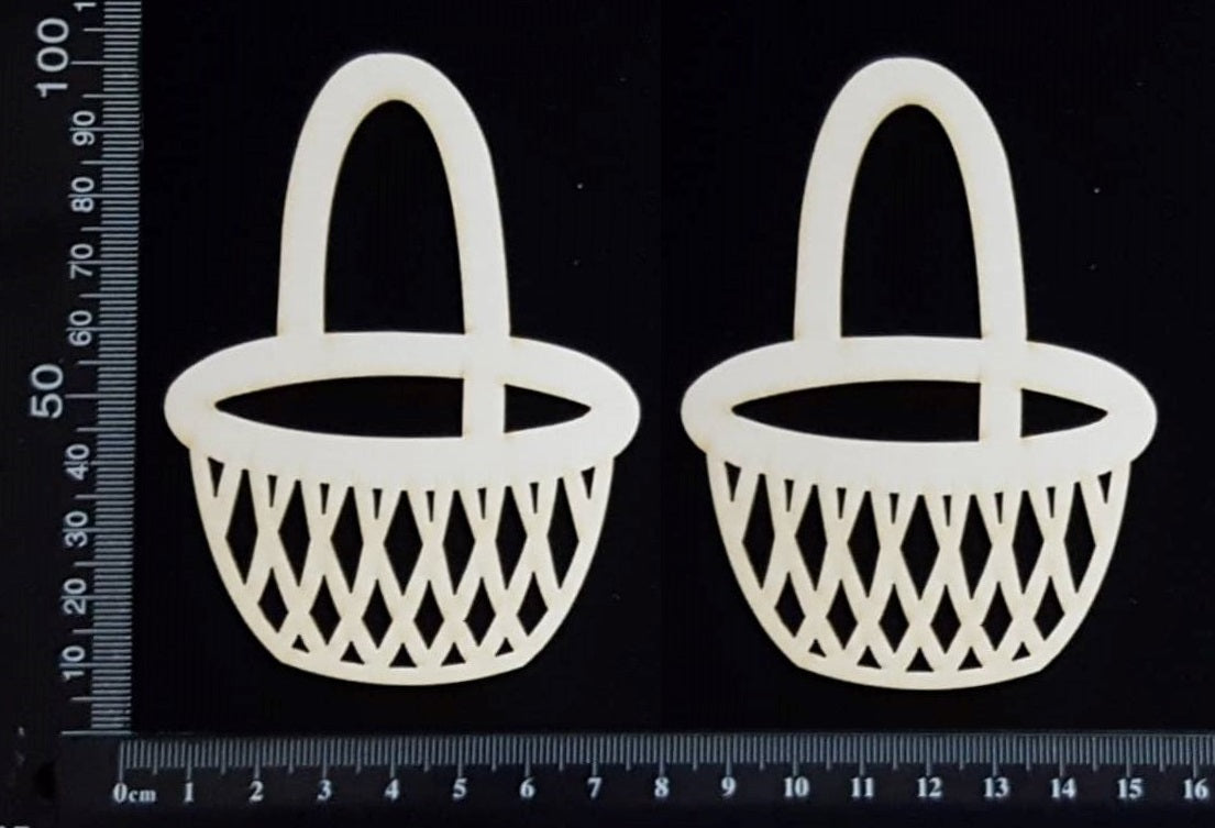 Basket - Set of 2 - Small - White Chipboard