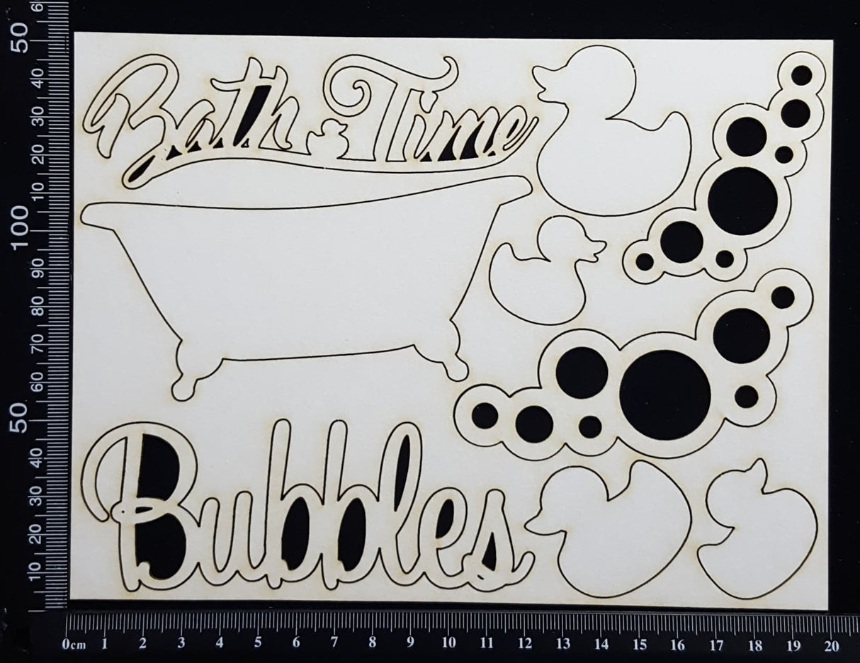 Bath Time Elements - White Chipboard