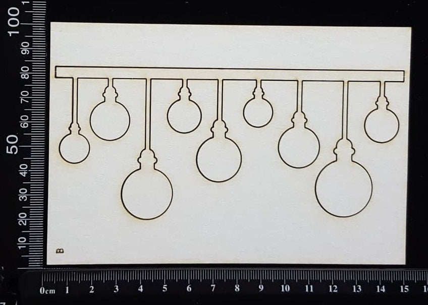 Bauble Border - B - Small - White Chipboard