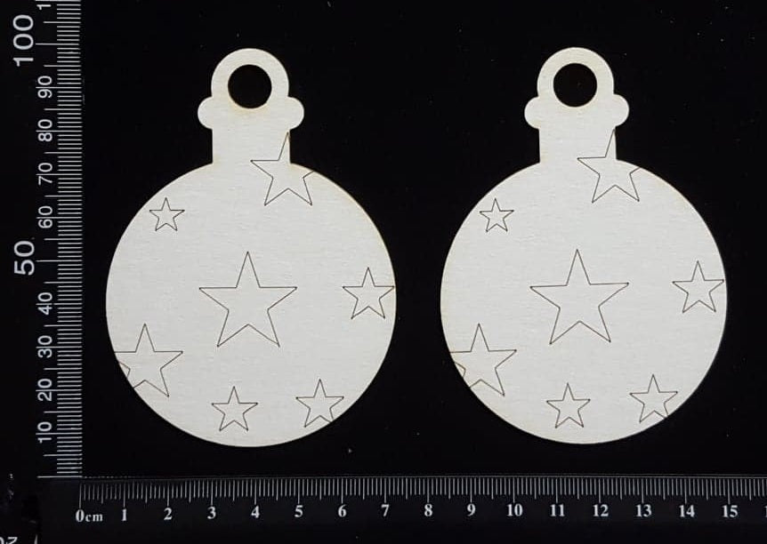 Baubles Set - A - White Chipboard