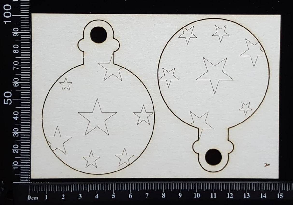 Baubles Set - A - White Chipboard