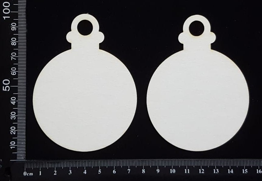 Baubles Set - C - White Chipboard