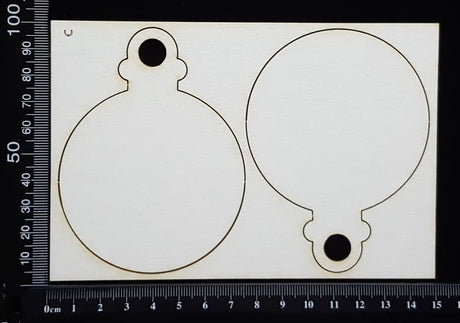 Baubles Set - C - White Chipboard