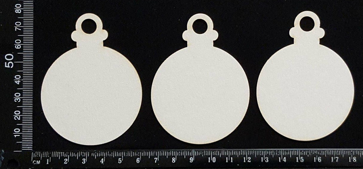 Baubles Set - D - White Chipboard