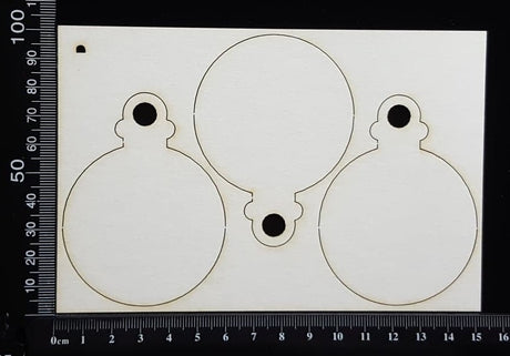 Baubles Set - D - White Chipboard