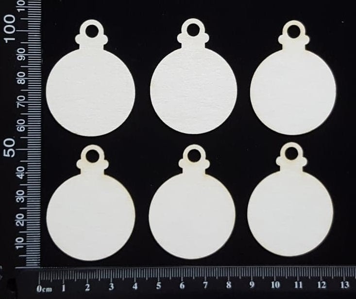 Baubles Set - E - White Chipboard