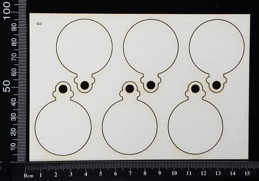 Baubles Set - E - White Chipboard