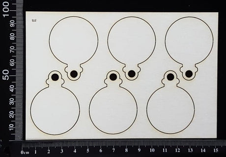 Baubles Set - E - White Chipboard