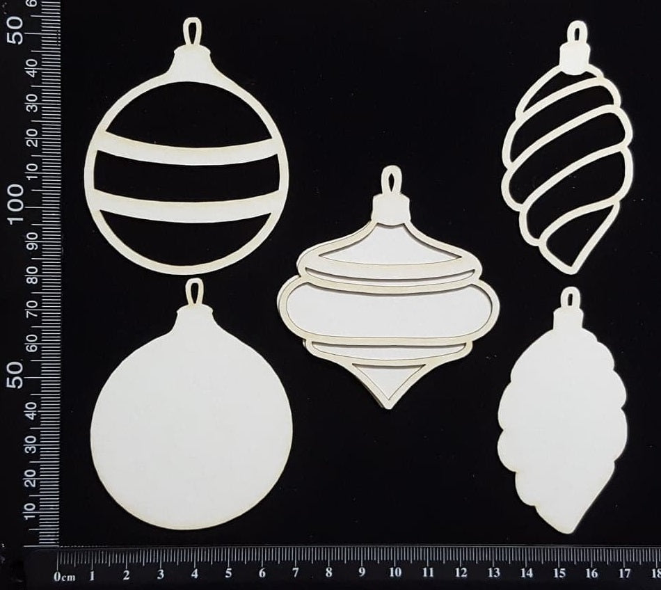 Baubles Set - F - Layering Set - White Chipboard