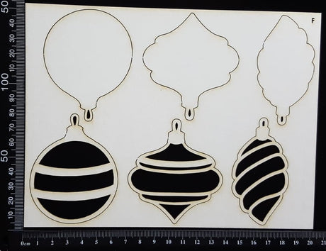 Baubles Set - F - Layering Set - White Chipboard