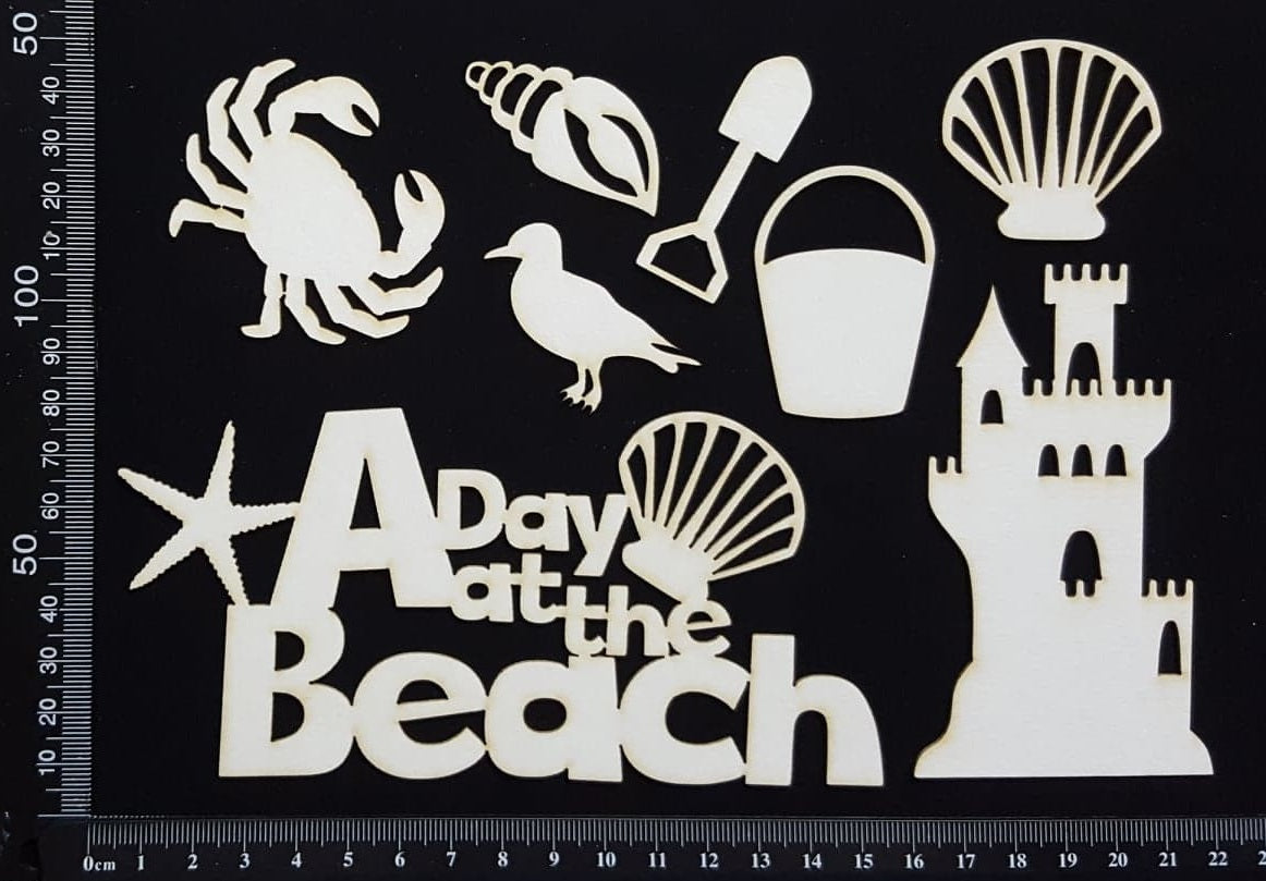 Beach Elements Set - B - White Chipboard