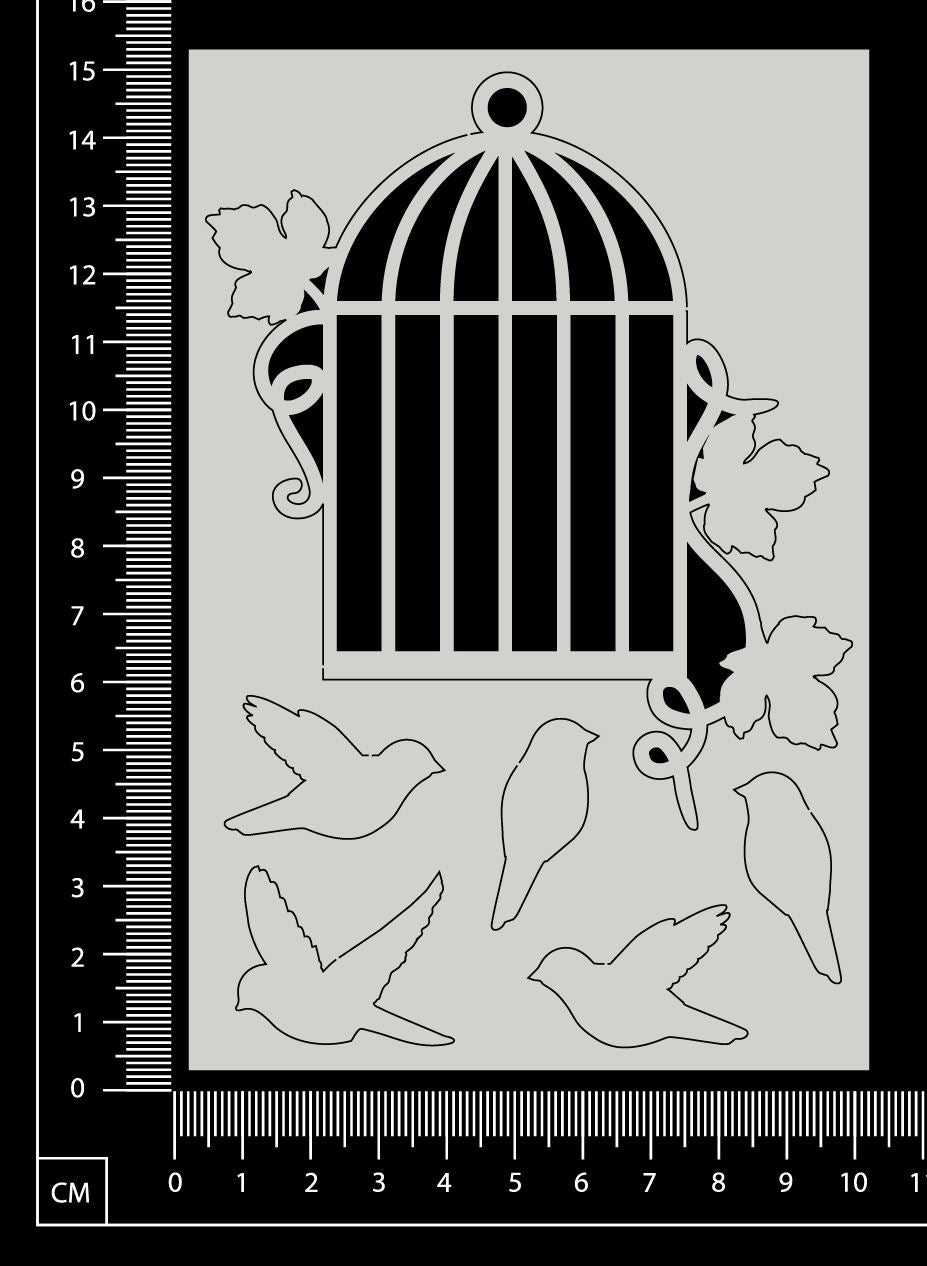 Birdcage Set - B - White Chipboard