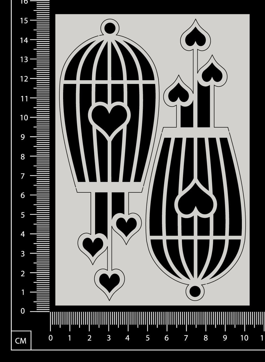 Birdcage Set - F - White Chipboard