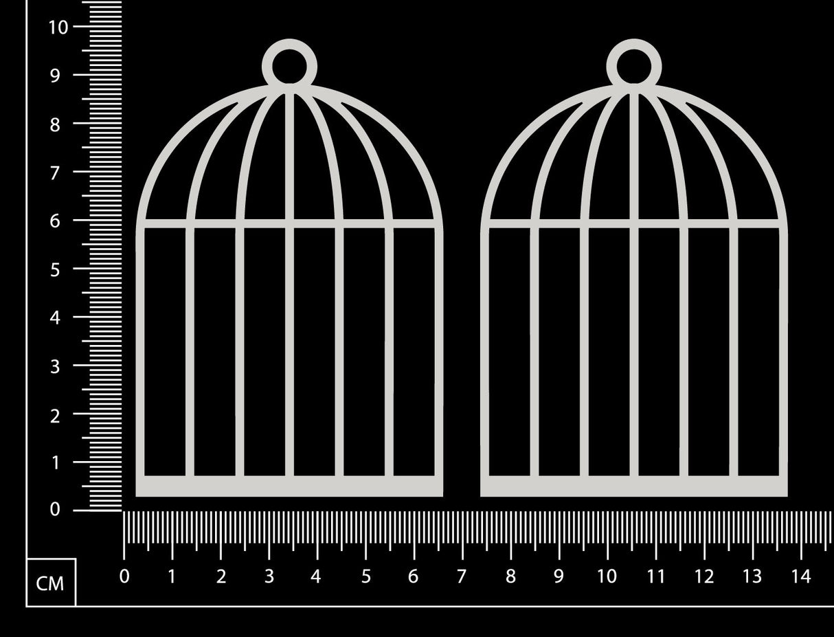Birdcage Set - L - White Chipboard