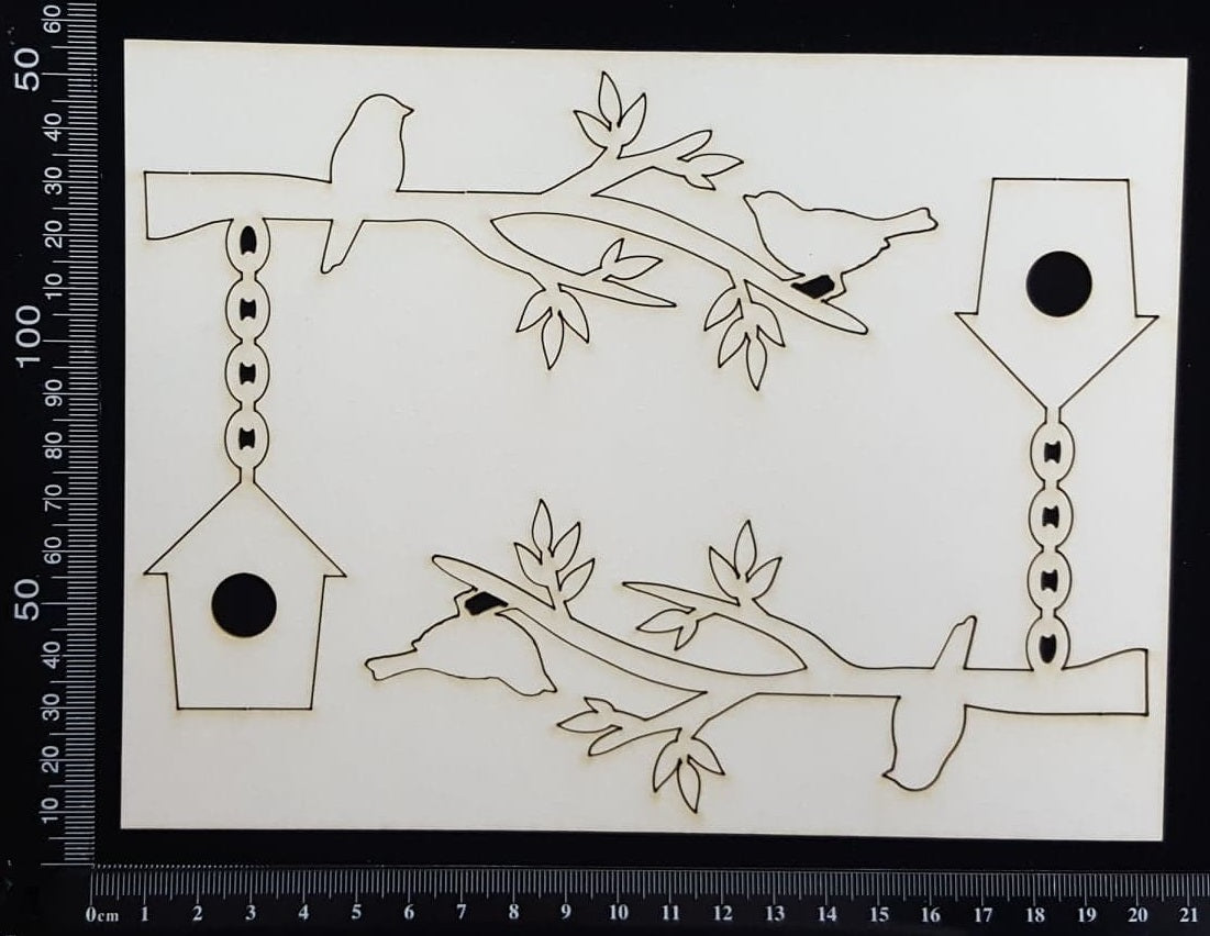 Birdhouse Corner Set - White Chipboard