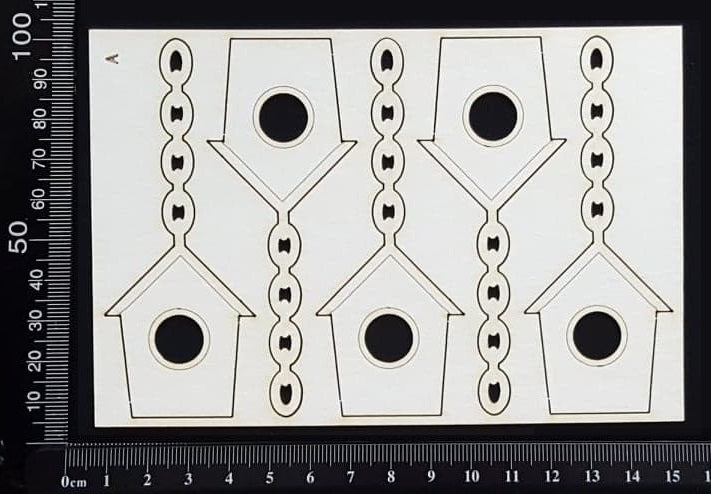 Birdhouse Set - A - Small - White Chipboard