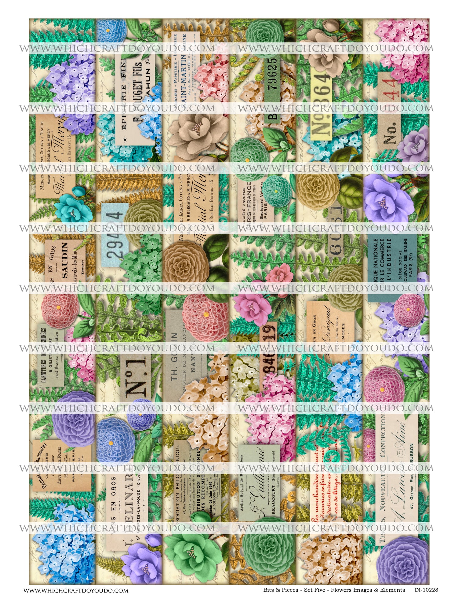 Bits & Pieces - Set Five - Flowers Images & Elements - DI-10228 - Digital Download