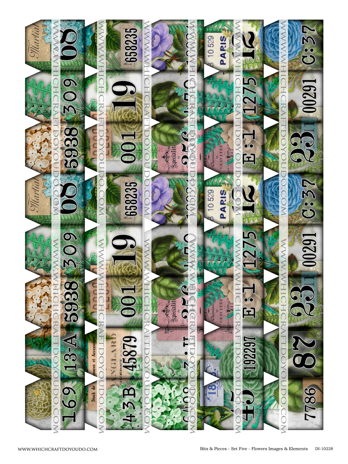 Bits & Pieces - Set Five - Flowers Images & Elements - DI-10228 - Digital Download