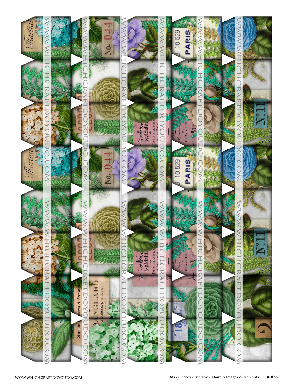 Bits & Pieces - Set Five - Flowers Images & Elements - DI-10228 - Digital Download