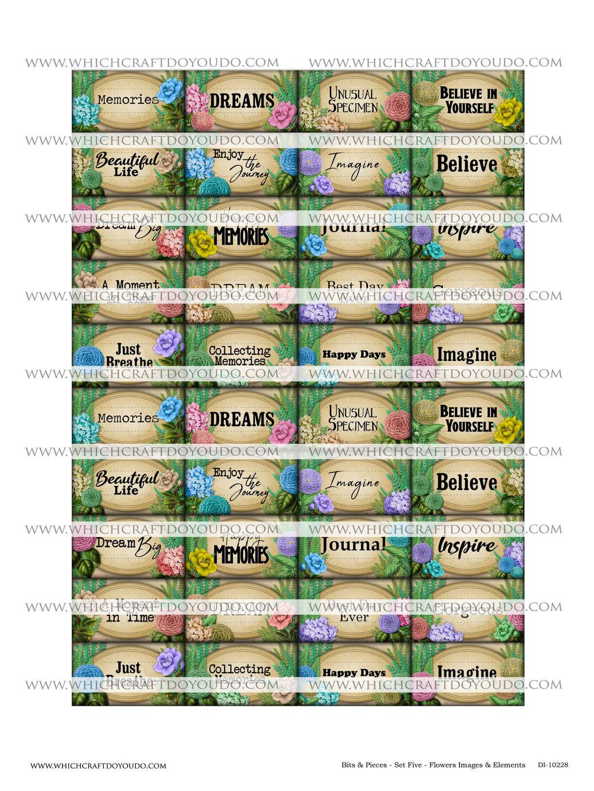 Bits & Pieces - Set Five - Flowers Images & Elements - DI-10228 - Digital Download