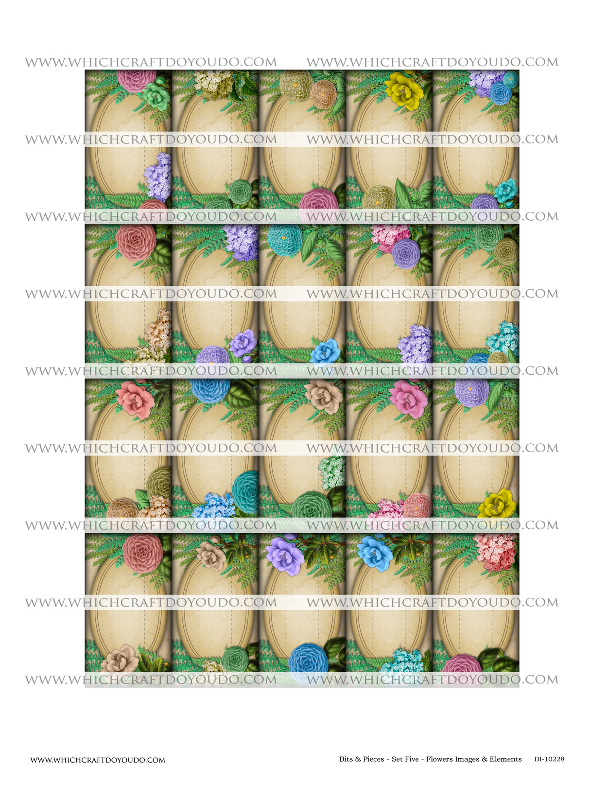 Bits & Pieces - Set Five - Flowers Images & Elements - DI-10228 - Digital Download
