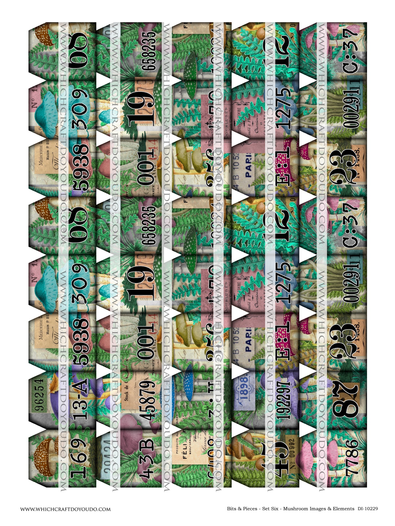Bits & Pieces - Set Six - Mushrooms Images & Elements - DI-10229 - Digital Download