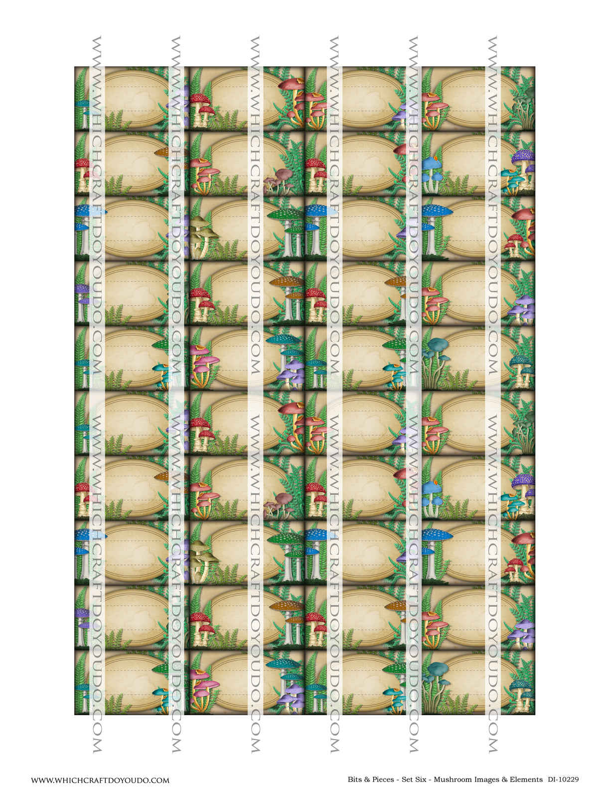Bits & Pieces - Set Six - Mushrooms Images & Elements - DI-10229 - Digital Download