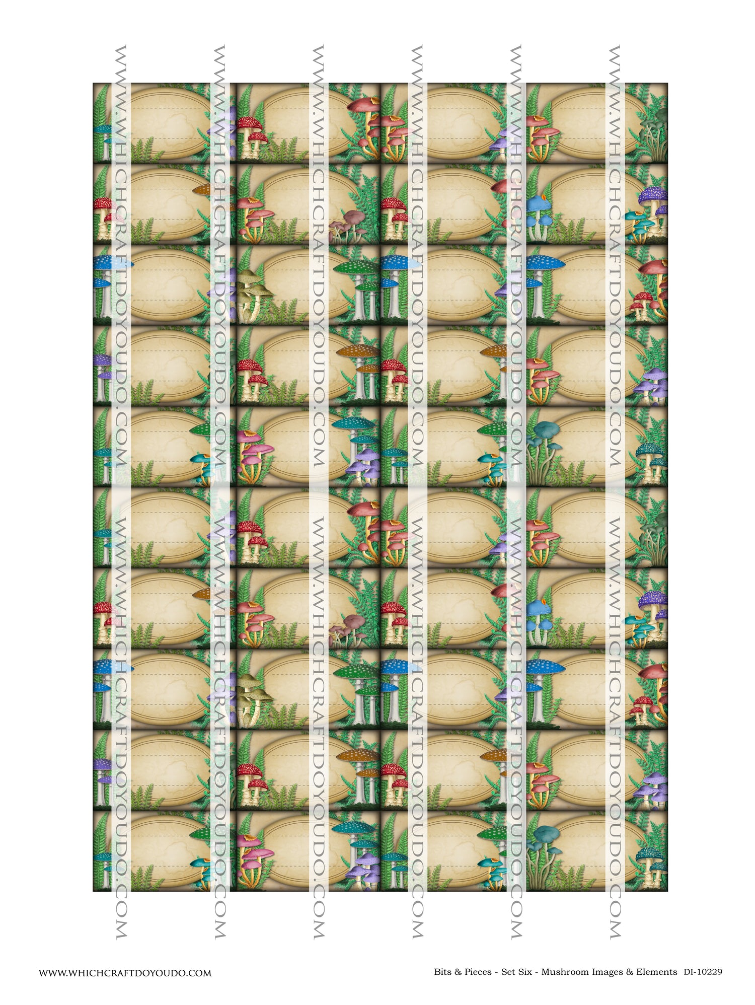 Bits & Pieces - Set Six - Mushrooms Images & Elements - DI-10229 - Digital Download