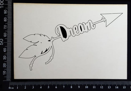 Boho Word Arrow - Dream - White Chipboard