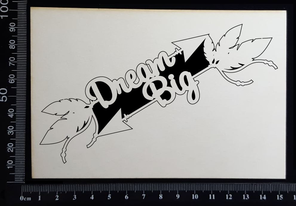 Boho Word Arrow - Dream Big - White Chipboard