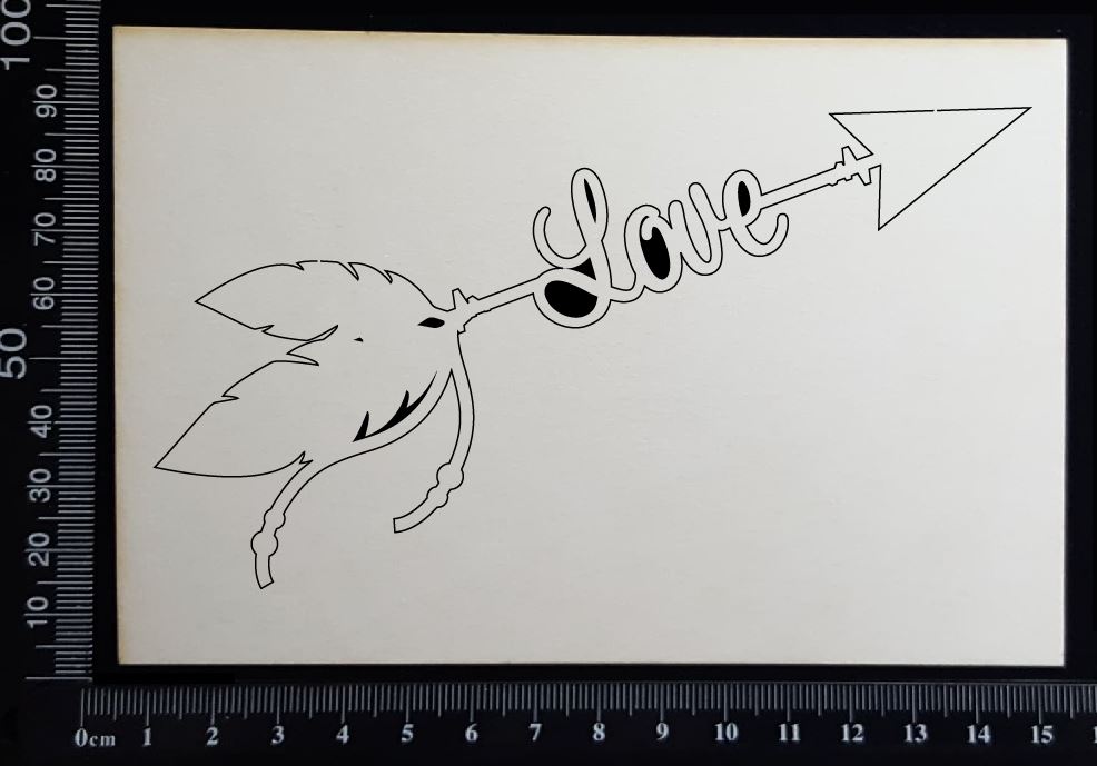 Boho Word Arrow - Love - White Chipboard